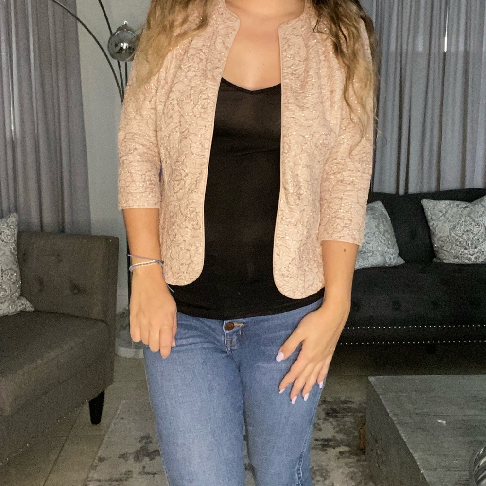 Onyx Nite Rose Gold Glitter evening Jacket